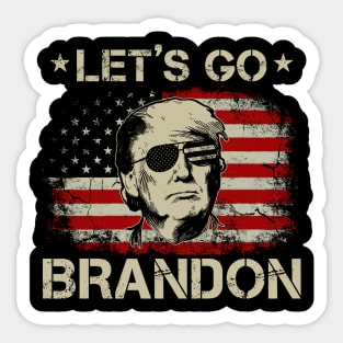 Let's Go Brandon Trump American Flag Sunglasses Sticker